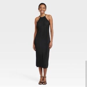 A New Day Black Pleated Dress